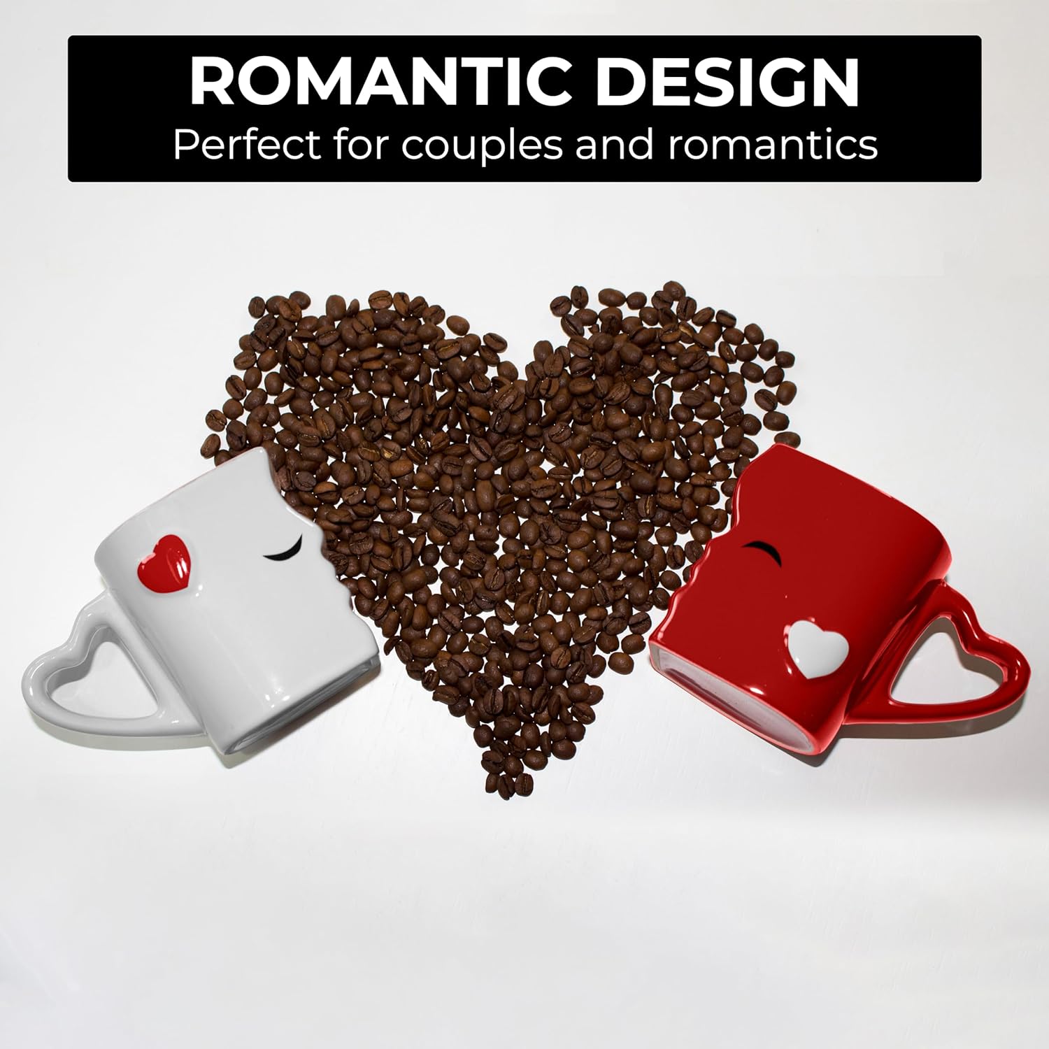 MIAMIO - Coffee Mugs/Kissing Mugs Bridal Pair Gift Set for Weddings/Birthday/Anniversary with Gift Box (Red) 5