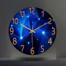 12inch Wall Clock Geometric Elements Dark Blue